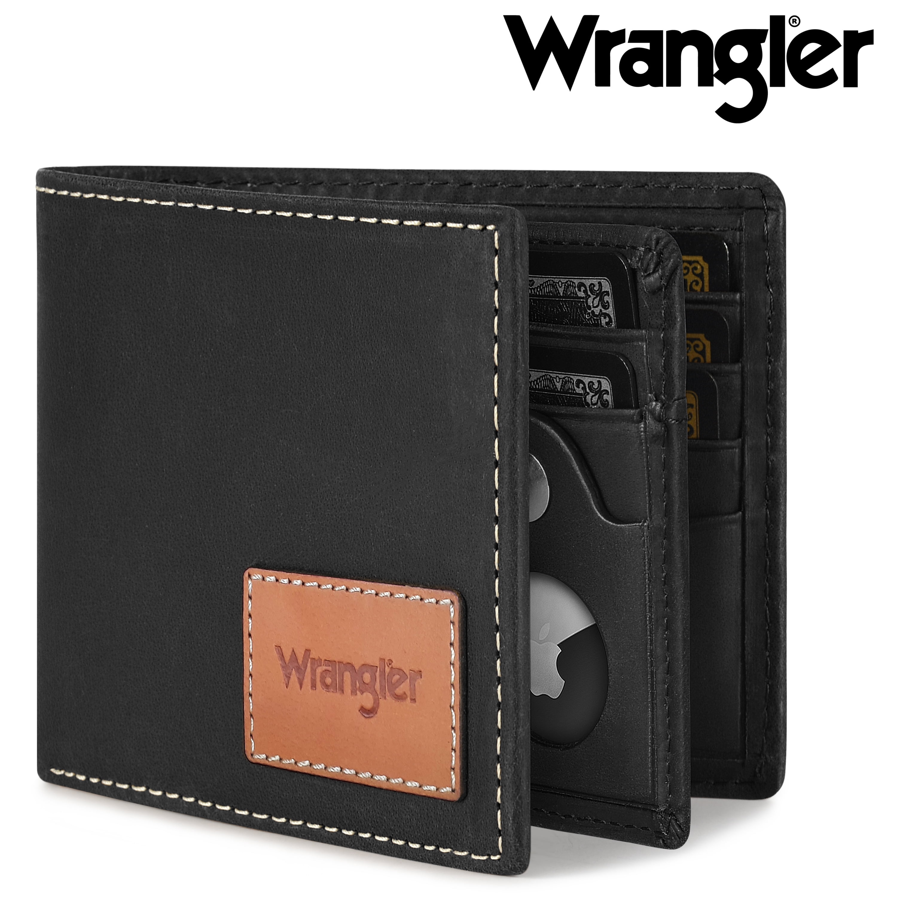 Wrangler, Wallet, Genuine Leather, RFID Blocking, AirTag Holder ...
