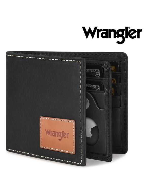 Men’s Bifold Wallet Genuine Leather, RFID Blocking, Casual Everyday 10-20 Cards Purse with AirTag Holder, Gift for Him