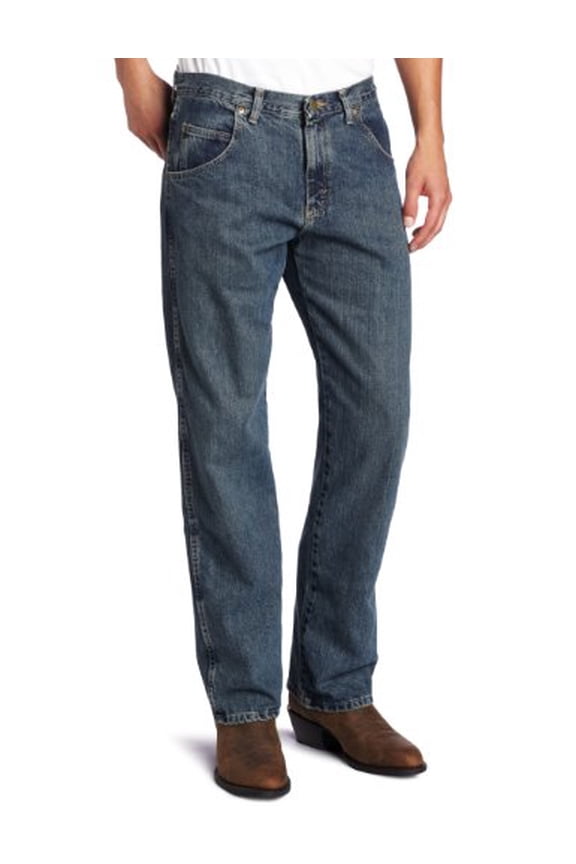 Men's Rugged Wear Relaxed Fit Straight Leg Jeans Mediterranean W44 L30
