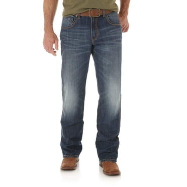 Wrangler Authentics Men's Jeans Relaxed Fit Boot Cut Jean, Blue/Black Stretch, 31 W / 32 L