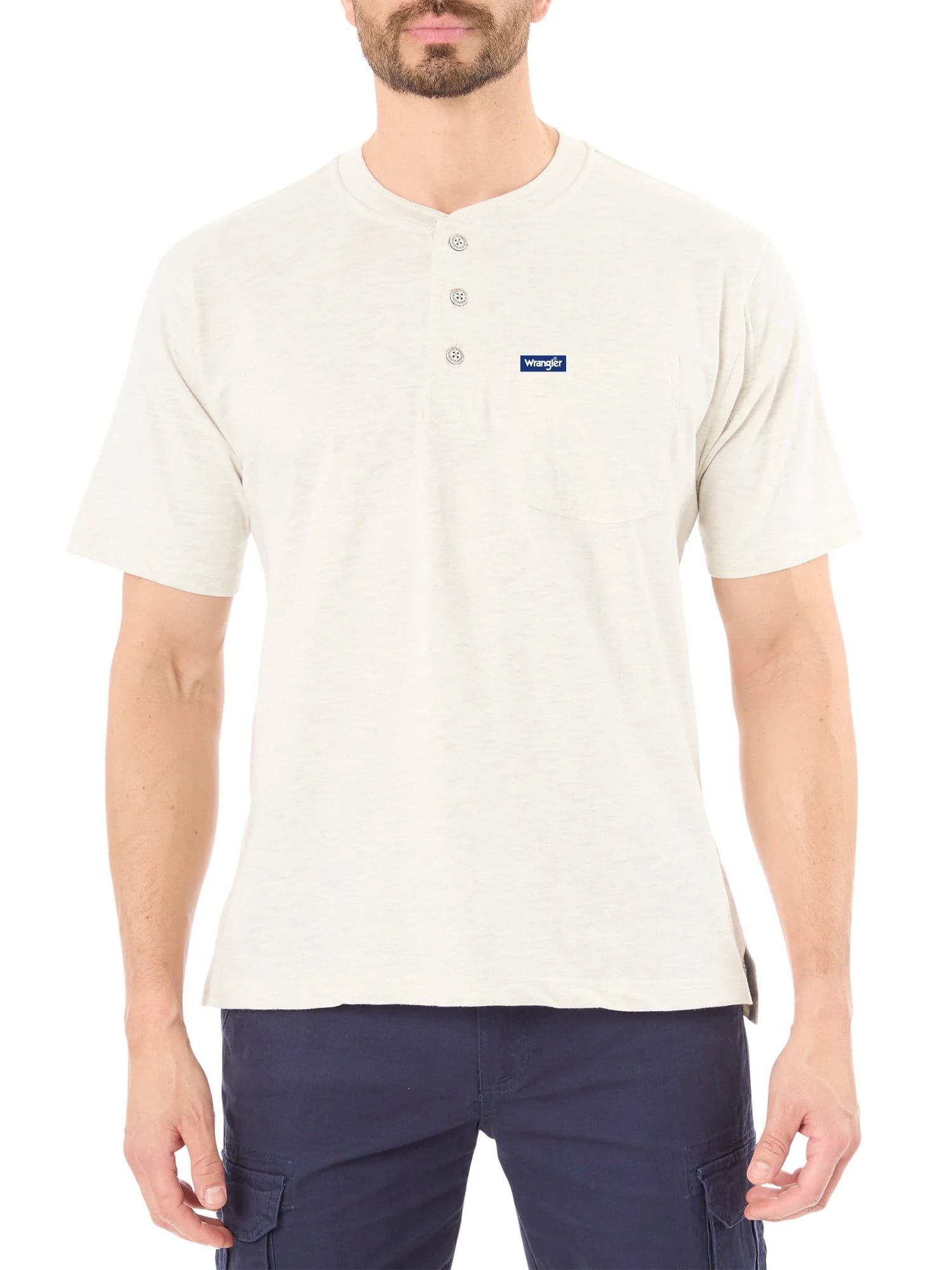 Wrangler Men's Big and Tall Button Henley T-Shirts , Big Size's up to 6XL and Tall Size's up to 5XT