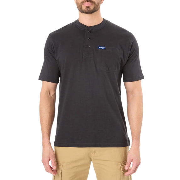 Wrangler Men's Big and Tall Button Henley T-Shirts , Big Size's up to 6XL and Tall Size's up to 5XT