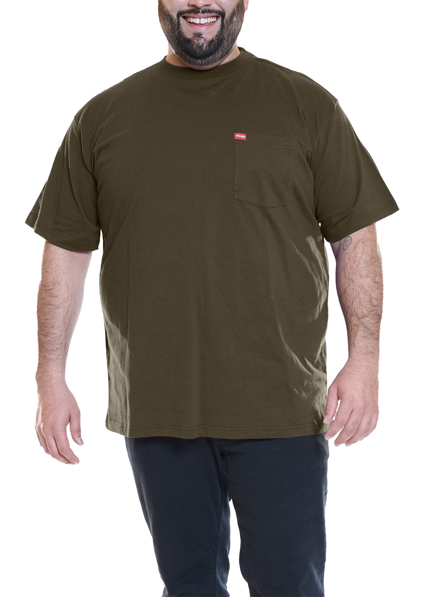 Wrangler Men’s Big and Tall Cotton Pocket T-Shirt, Sizes 1XL-6XL