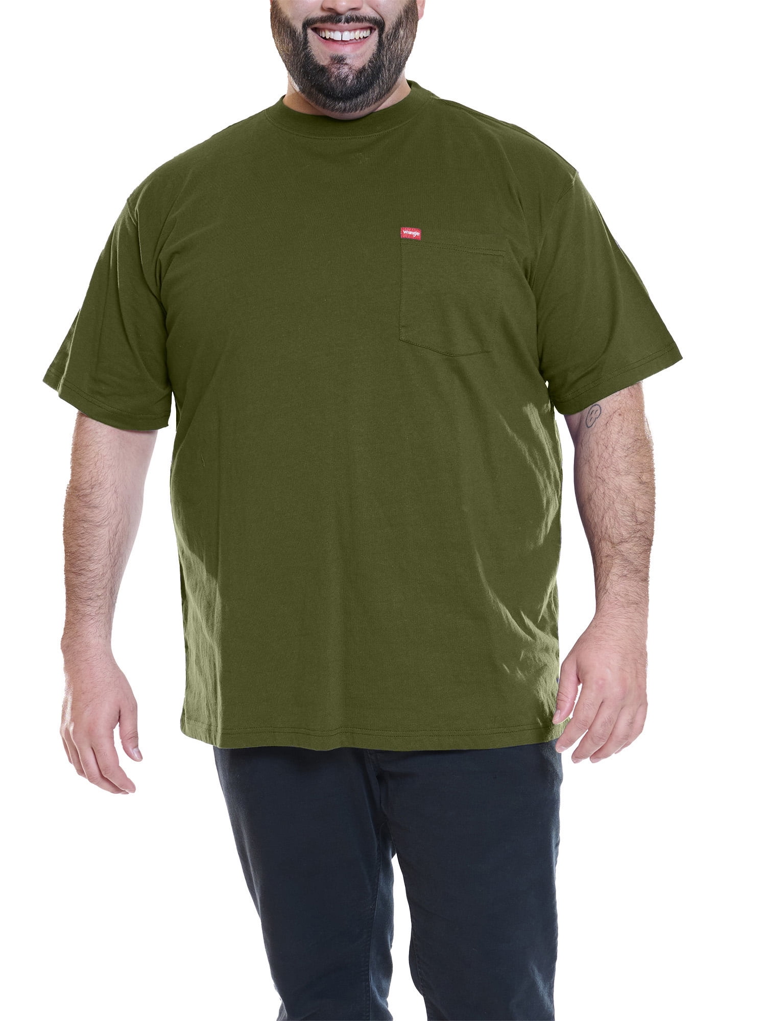 Wrangler Men’s Big and Tall Cotton Pocket T-Shirt, Sizes 1XL-6XL