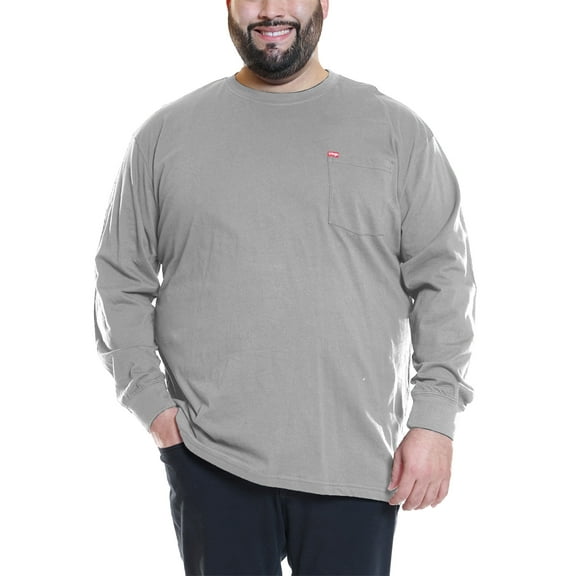 Wrangler Men’s Big and Tall Cotton Pocket Tee with Long Sleeves, Sizes 1XL-6XL