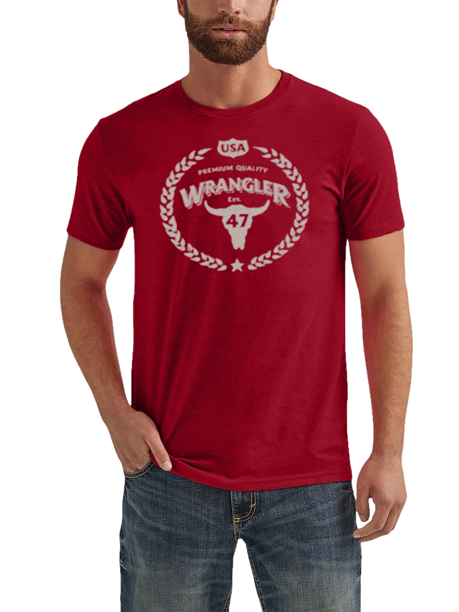 Wrangler Men's Big and Tall Graphic T-Shirt, Big Size up to 6XL and Tall Size up to 5XT