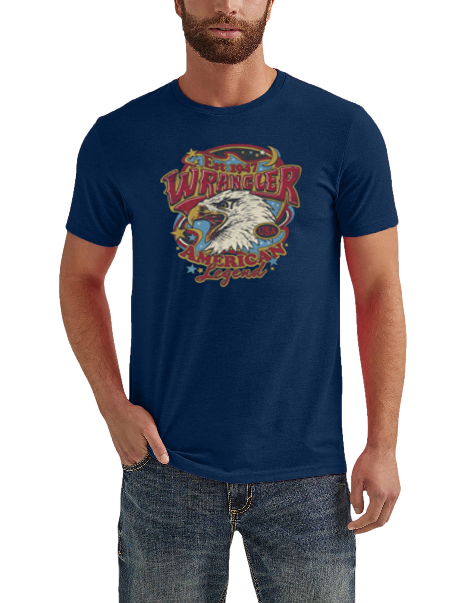 Wrangler Men's Big and Tall Graphic T-Shirt, Big Size up to 6XL and Tall Size up to 5XT