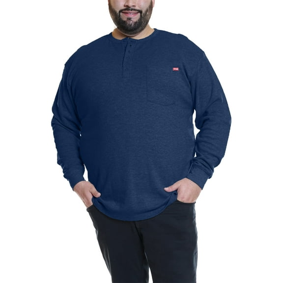Wrangler Men's Big and Tall Long Sleeve Thermal Pocket T-Shirt ,Big size up to 6XL and Tall Size up to 5XT
