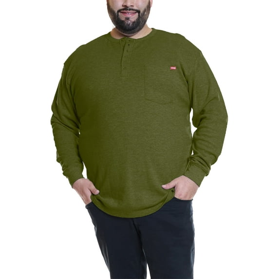 Wrangler Men's Big and Tall Long Sleeve Thermal Pocket T-Shirt ,Big size up to 6XL and Tall Size up to 5XT