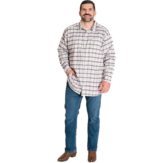 Wrangler Men's Big and Tall Plaid Flannel Shirt ,Big Size Up To 6XL And Tall Size Up To 4XT