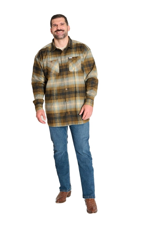 Men's Big and Tall Plaid Flannel Shirt ,Big Size Up To 6XL And Tall Size Up To 4XT