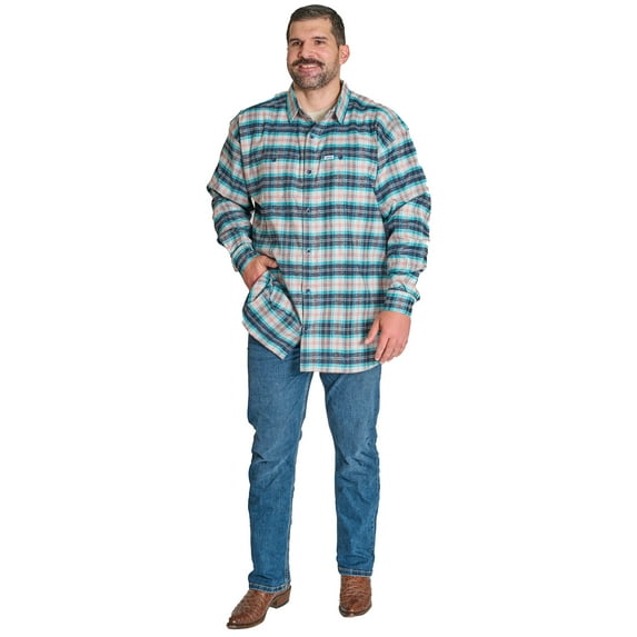 Wrangler Men's Big and Tall Plaid Flannel Shirt ,Big Size Up To 6XL And Tall Size Up To 4XT