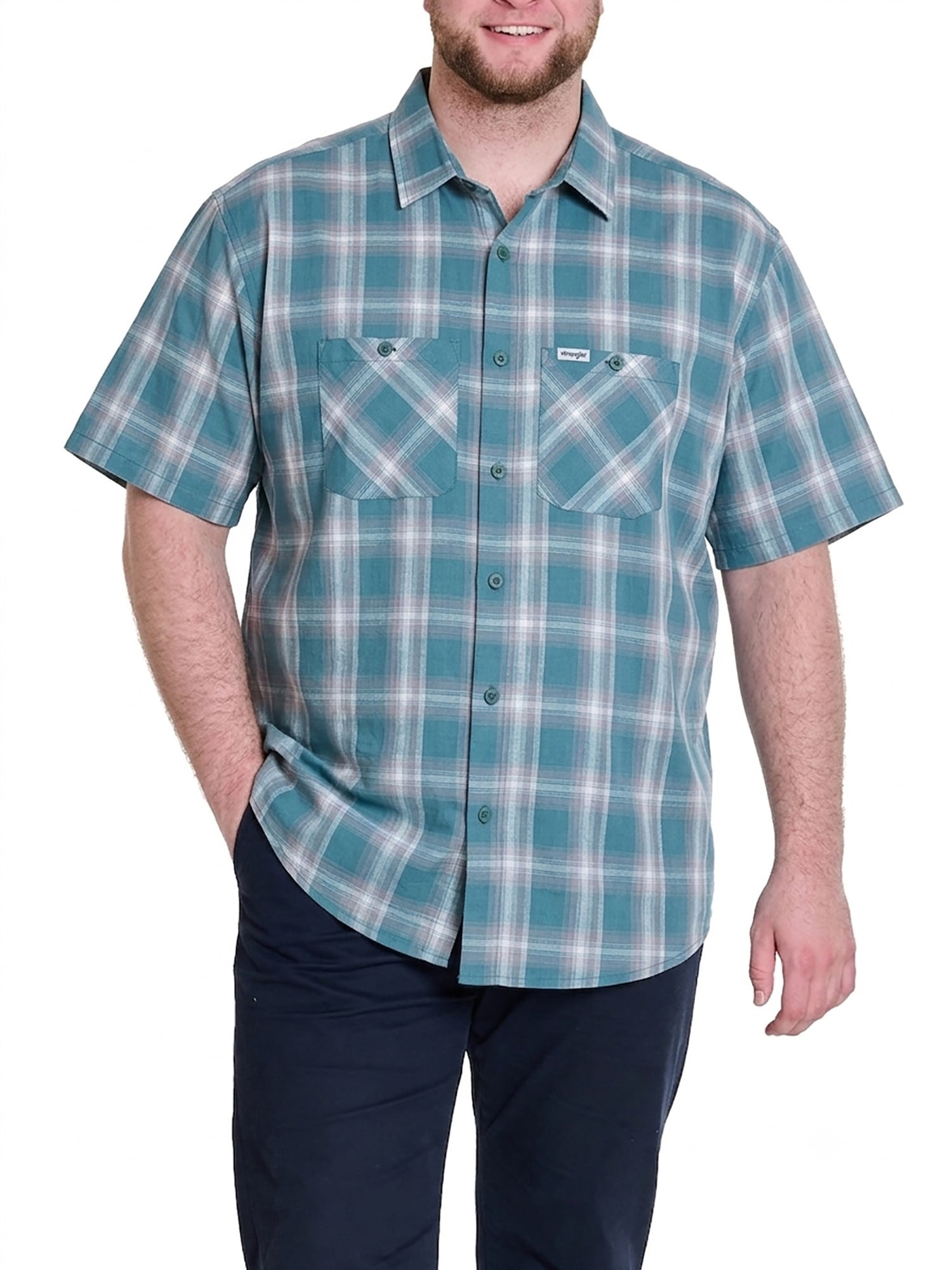 Wrangler Men's Big and Tall Plaid Shirts ,Big size up to 6XL and Tall size up to 5XT