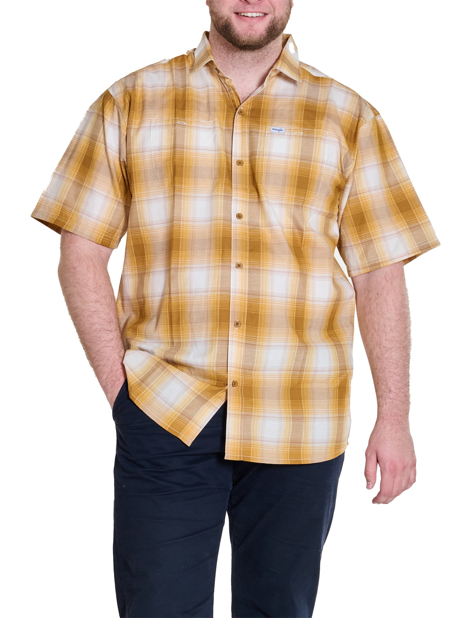 Wrangler Men's Big and Tall Plaid Shirts ,Big size up to 6XL and Tall size up to 5XT