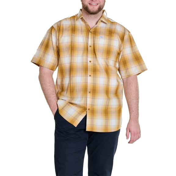 Wrangler Men's Big and Tall Plaid Shirts ,Big size up to 6XL and Tall size up to 5XT