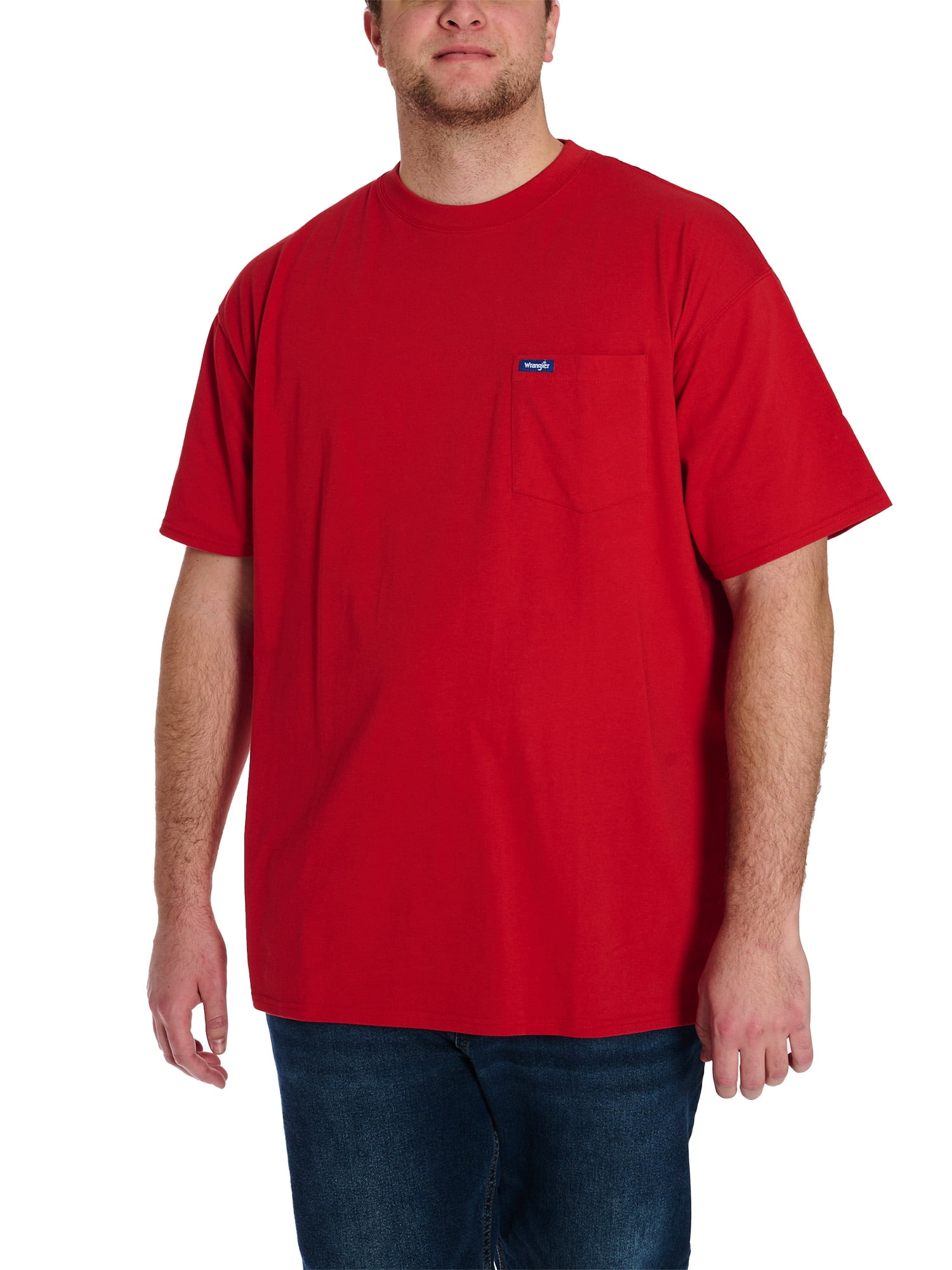 Wrangler Men's Big and Tall Pocket Tee ,Big size up to 6XL and Tall size up to 5XT