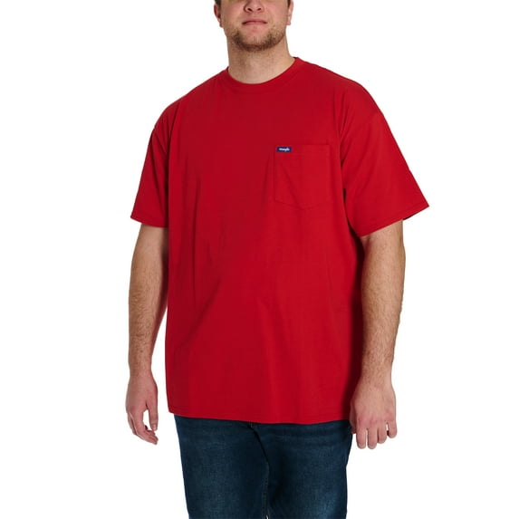Wrangler Men's Big and Tall Pocket Tee ,Big size up to 6XL and Tall size up to 5XT