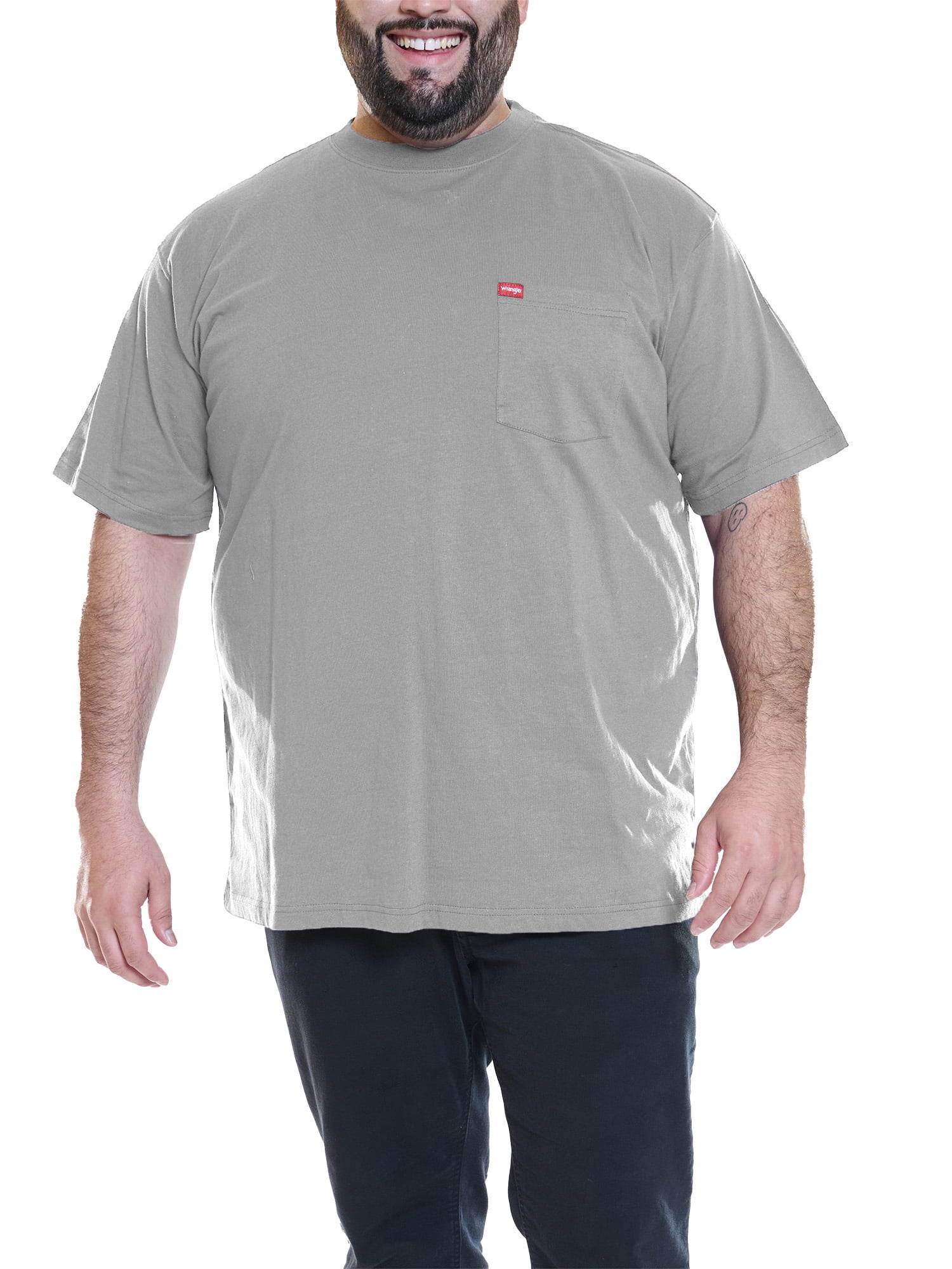 Wrangler Men's Big and Tall Pocket Tee ,Big size up to 6XL and Tall size up to 5XT