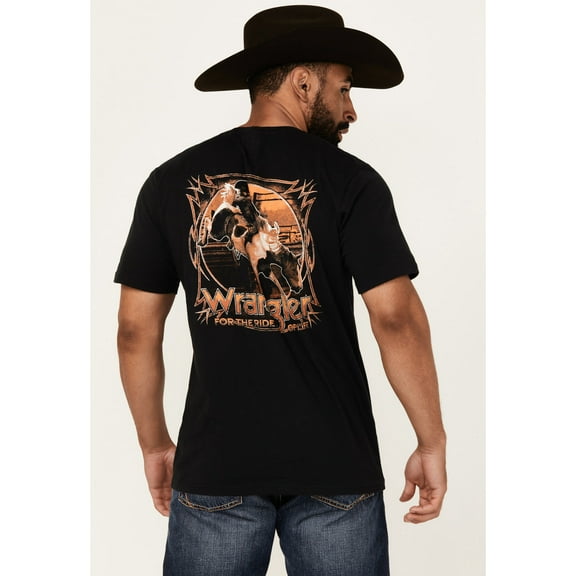 Wrangler Men's Boot Barn Bucking Cowboy Short Sleeve Graphic T-Shirt Black XX-  US