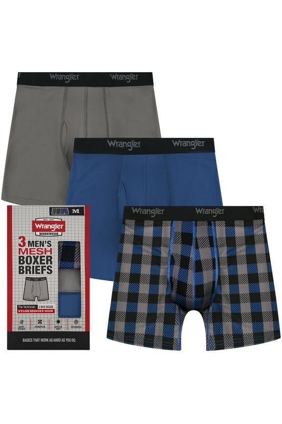 Men's Breathable Mesh Boxer Briefs, 3 Pack