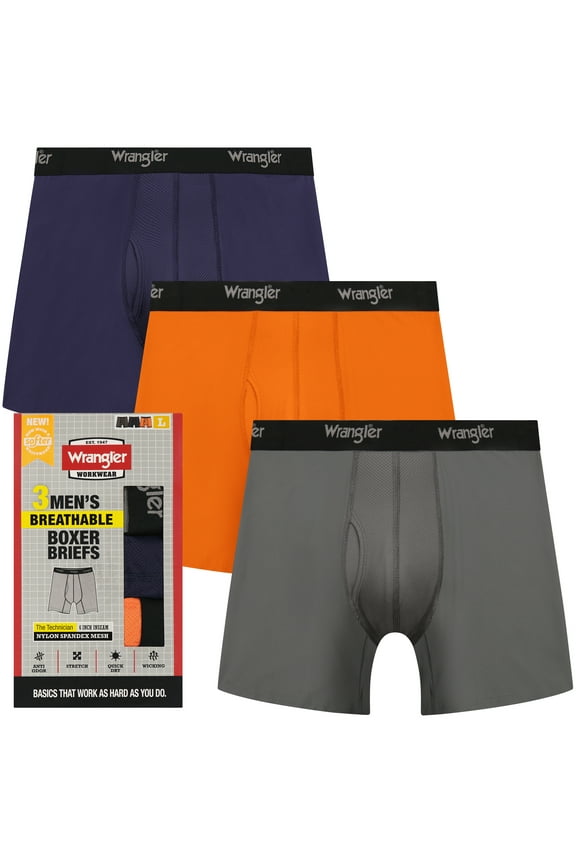 Men's Breathable Mesh Boxer Briefs, 3 Pack
