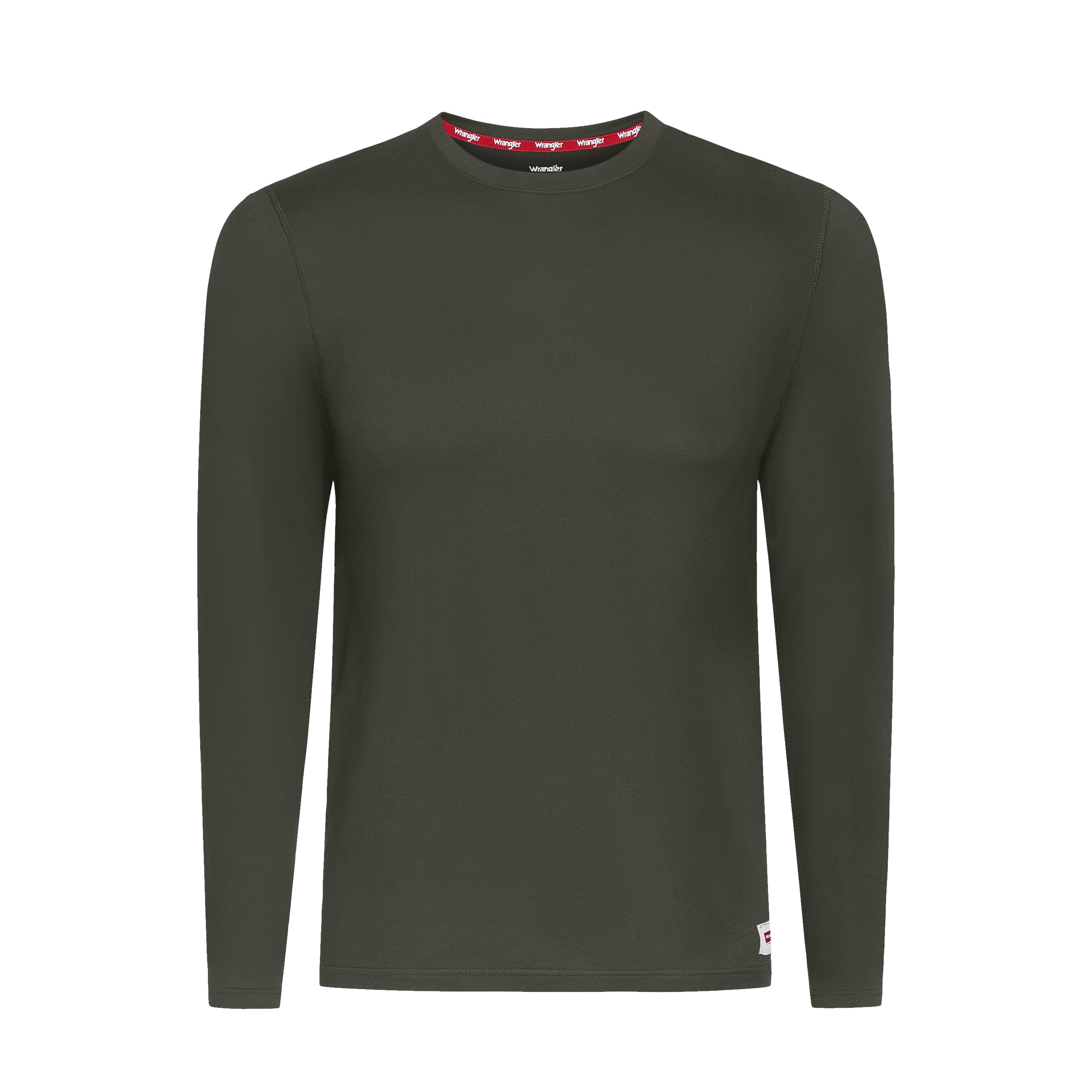 Wrangler Brushed Performance Top Base Layer for Men, Thermal Fabric Long Sleeve Shirt, M-2XL