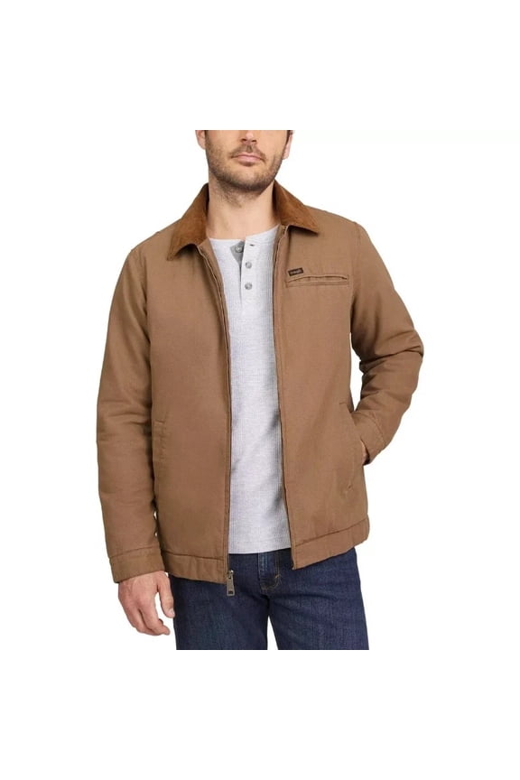 Men's Canvas Work Jacket, Brown, Size M