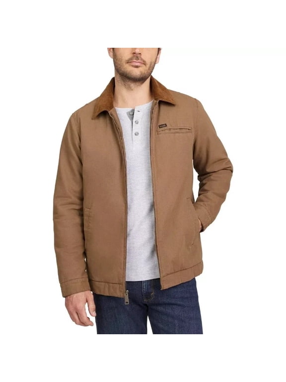 Men's Canvas Work Jacket, Brown, Size M