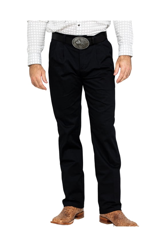 Mens Riata Black Flat Front Pant
