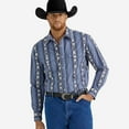thumbnail image 1 of Wrangler Men's Checotah Long Sleeve Navy Western Shirt 112346070, 1 of 4