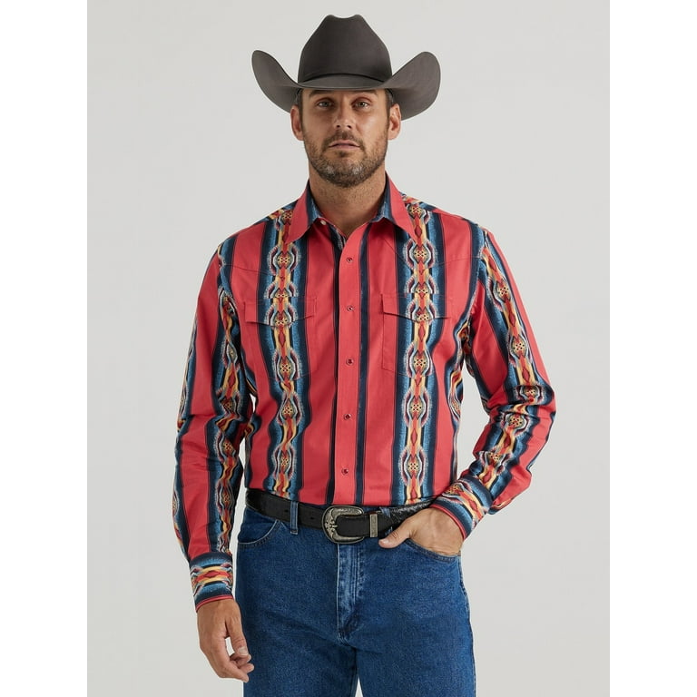 Wrangler Men's Checotah Southwestern Striped Print Long