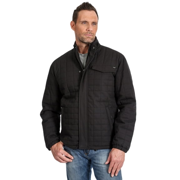 Wrangler Men's Chore Ripstop Quilted Coat Black Medium