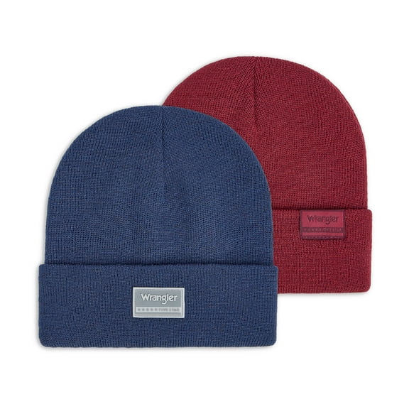 Wrangler Men’s Classic Knit Beanie, 2 Pack
