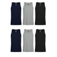 thumbnail image 1 of Wrangler Men’s Cotton Stretch Tank Top, XL, Navy/Light Gray Heather/Black, 6-Pack, 1 of 7