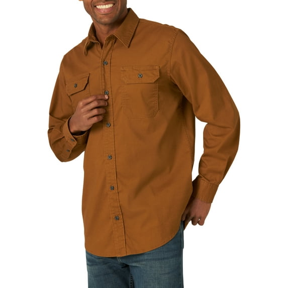 Wrangler Men's Comfort Flex Twill Long Sleeve Shirt
