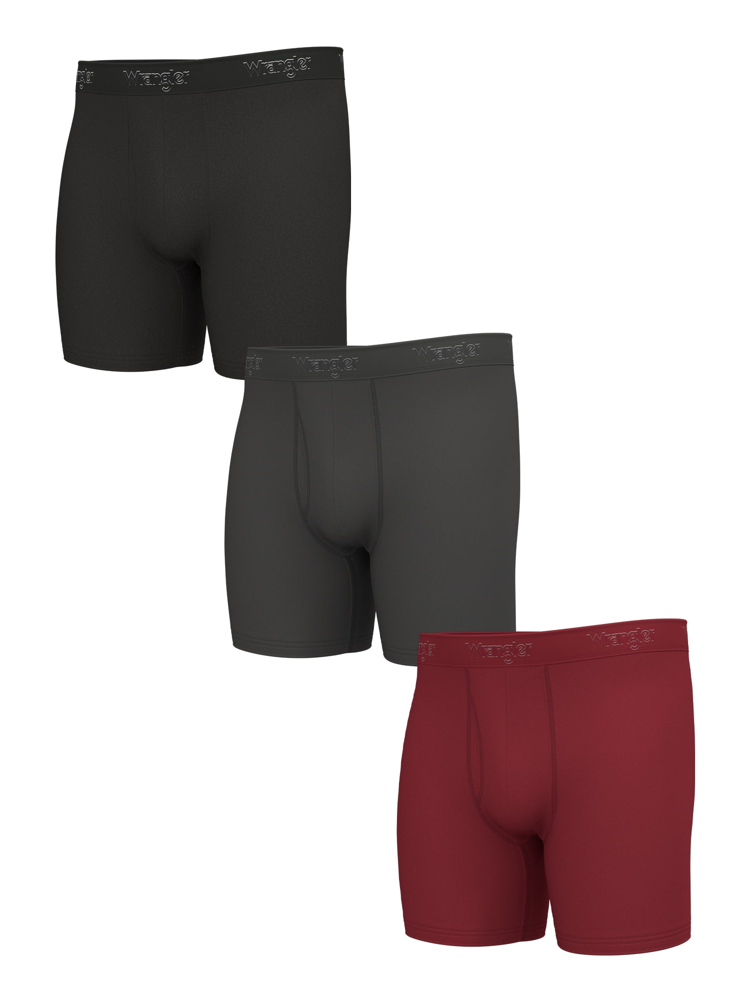 Wrangler men's Cotton Boxer Brief - Moisture-Wicking 3 Pack - Walmart.com