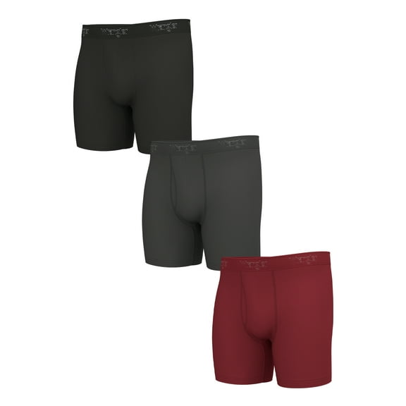 Wrangler Men's Cool Cotton Boxer Brief Set, Boxer Briefs Underwear for Men, S, 3 Pack