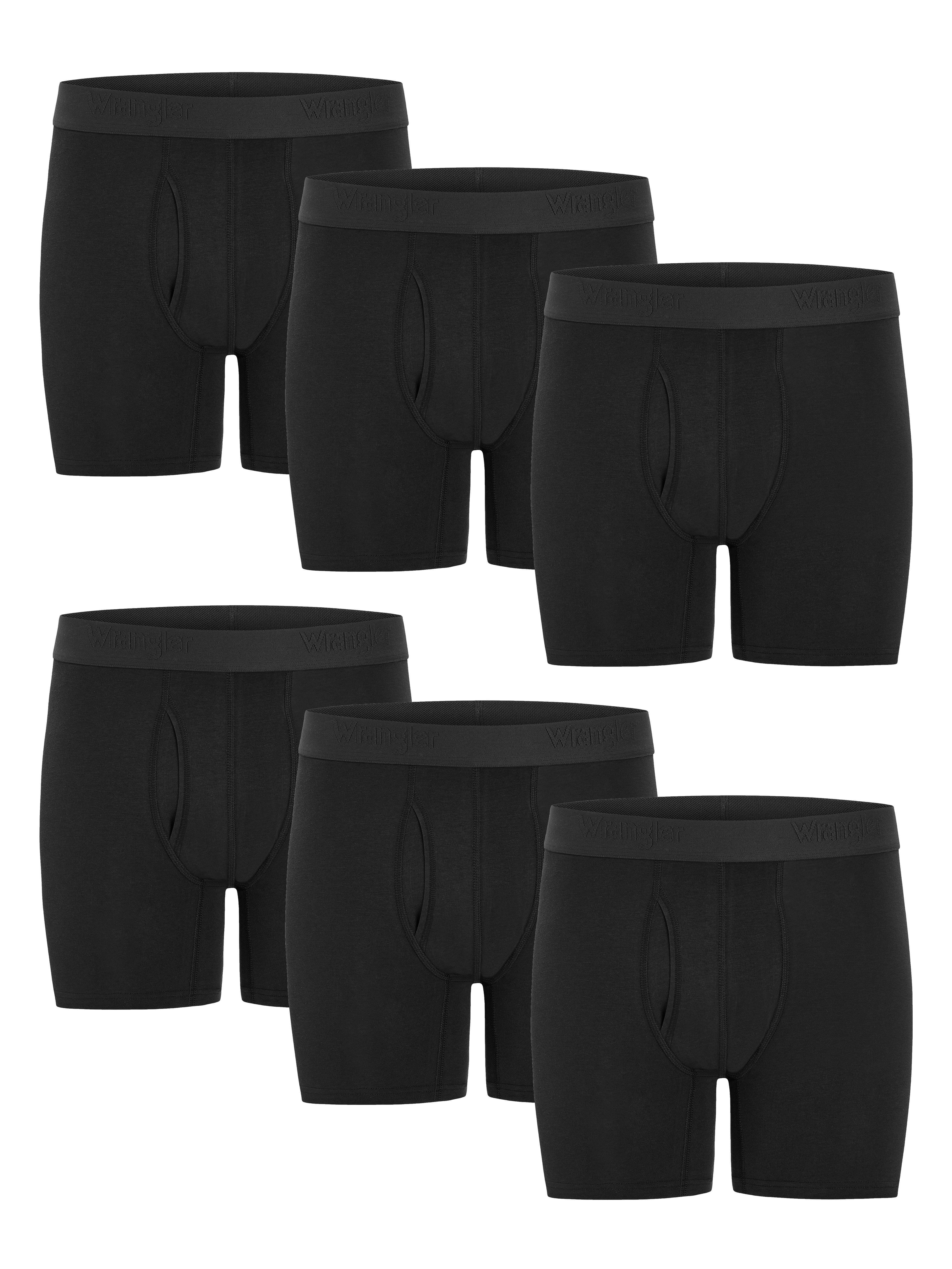 Wrangler Men's Cotton Stretch Boxer Brief Set, Boxer Briefs Underwear for Men, S, 6 Pack