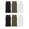 thumbnail image 1 of Wrangler Men’s Cotton Stretch Tank Top, XL, Black/Dark Olive/Bright White, 6-Pack, 1 of 8