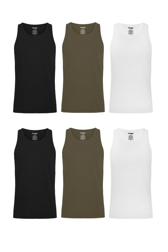 Cotton Stretch Moisture-Wicking Tank Tops for Men, 6-Pack (S-3XL)