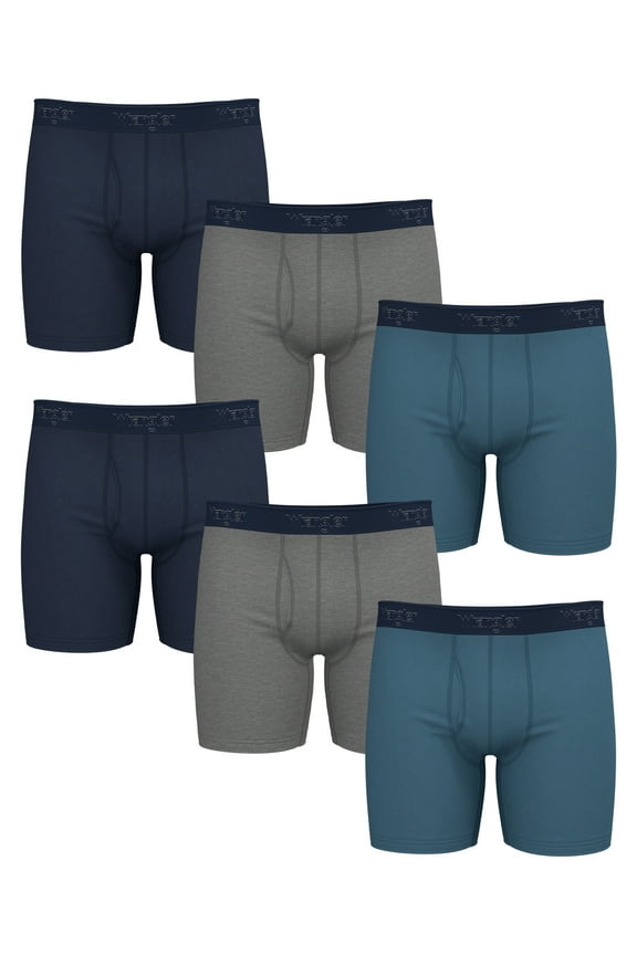 Men's Cotton Stretch Boxer Brief Set, Boxer Briefs Underwear for Men, 3XL, 6 Pack