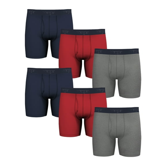 Wrangler Men's Cotton Stretch Boxer Brief Set, Boxer Briefs Underwear for Men, M, 6 Pack