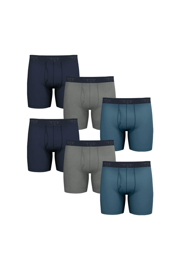 Men's Cotton Stretch Boxer Brief Set, Boxer Briefs Underwear for Men, M, 6 Pack