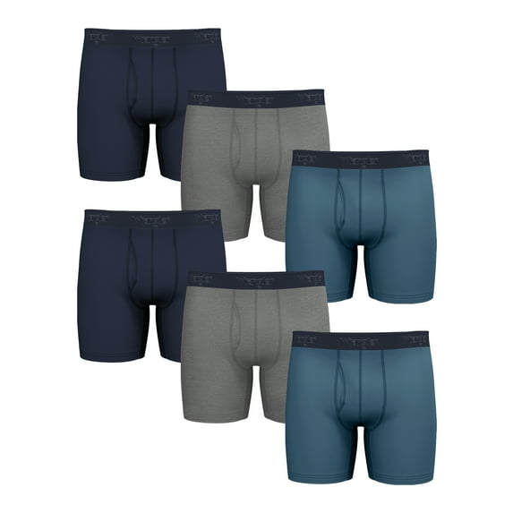 Wrangler Men's Cotton Stretch Boxer Brief Set, Boxer Briefs Underwear for Men, M, 6 Pack