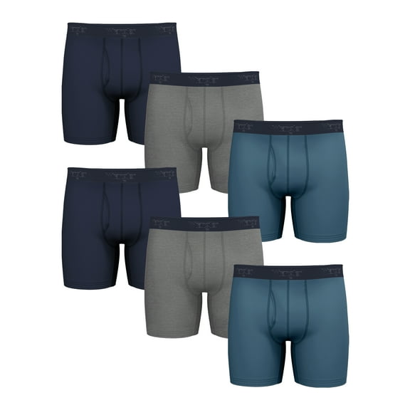 Wrangler Men's Cotton Stretch Boxer Brief Set, Boxer Briefs Underwear for Men, XL, 6 Pack