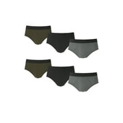 Wrangler Men's Cotton Stretch 6" Boxer Brief Men's Underwear, Small, Black/Dark Olive/Charcoal, 6-Pack