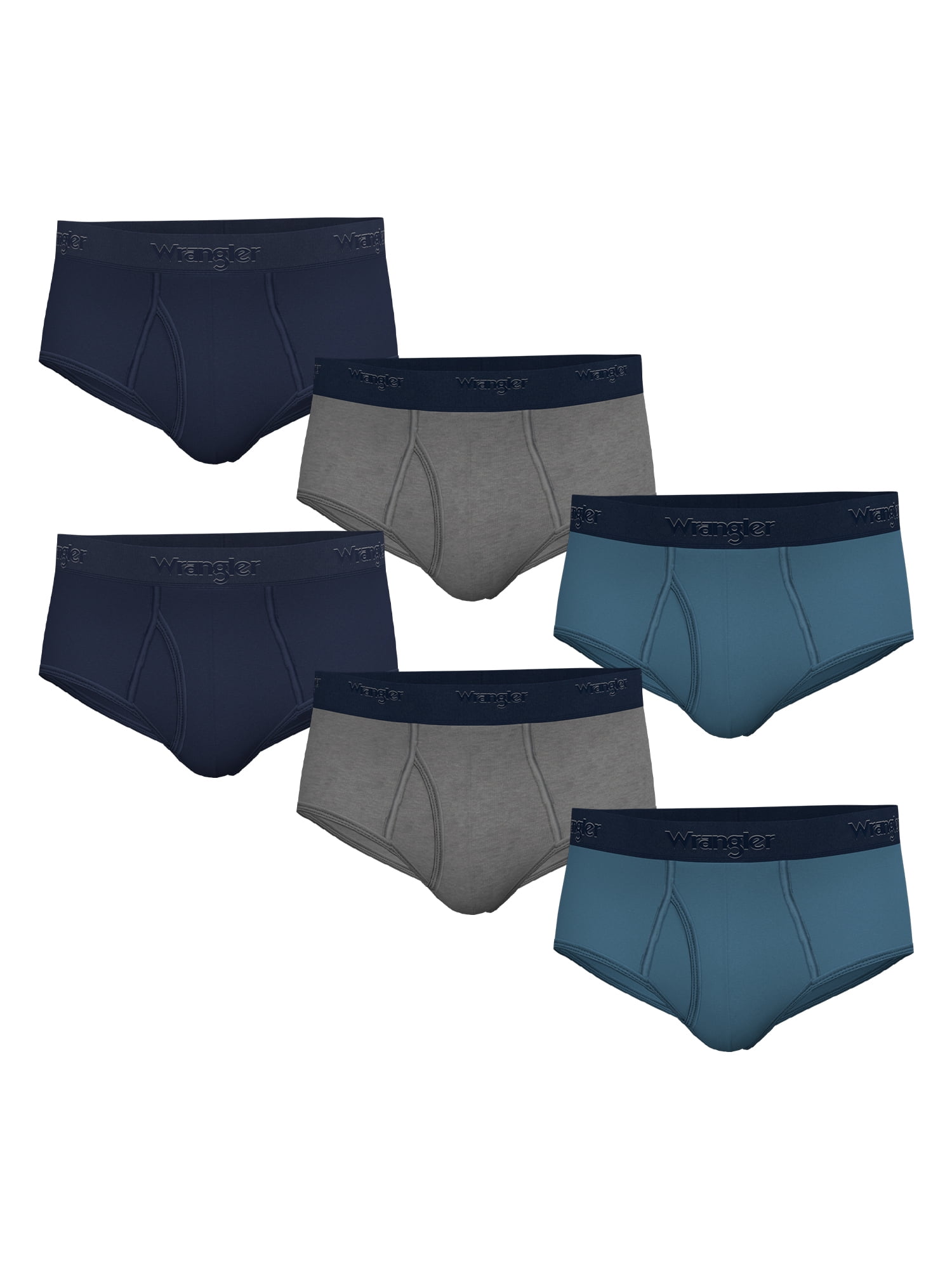 Wrangler Men's Modern Fit Cotton Stretch Brief Set, Briefs Underwear for Men, 2XL, 6 Pack