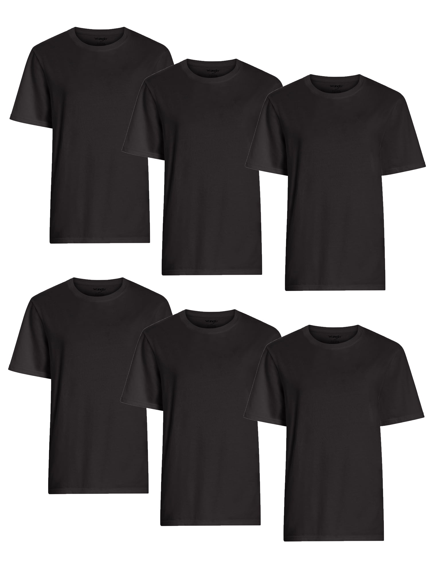 Wrangler Crew Neck Cotton Stretch Soft Undershirts for Men, 6-Pack (S-3XL)