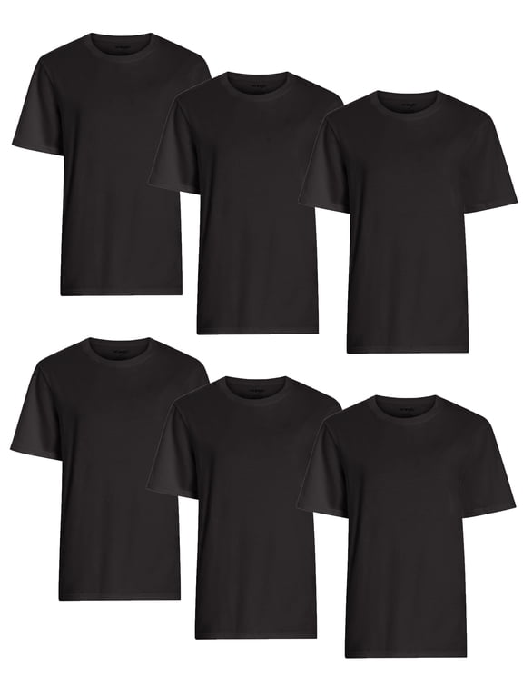 Crew Neck Cotton Stretch Soft Undershirts for Men, 6-Pack (S-3XL)