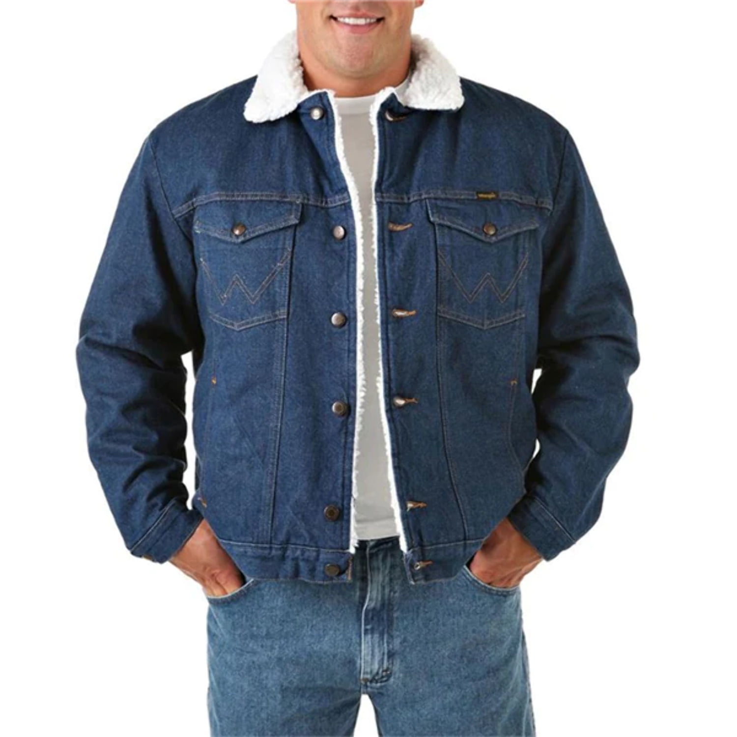 Wrangler Men's Sherpa Lined Denim Jacket - 74255PW Medium
